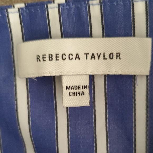 Rebecca Taylor Marseille Resort  Blue and White Ruched Tie Front Maxi Sundress - Picture 8 of 10